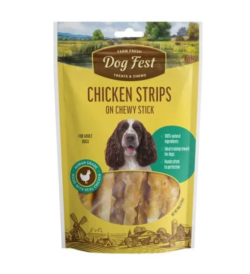 Snack Dog Fest Strips Tiras De Pollo En Barra  90G
