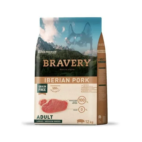 Bravery Iberian Pork Medium Large Adult 12Kg