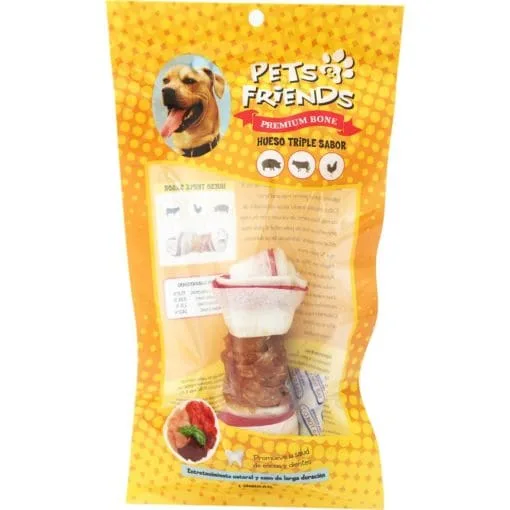 Pets&Friends Hueso Triple Sabor Large 6-7"