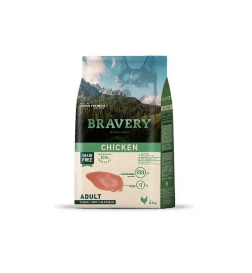 Bravery Chicken Adulto Large/Medium Breeds 4Kg