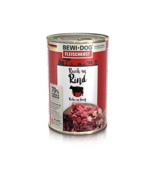Bewidog Lata Perro Adulto Rico En Res 400Gr