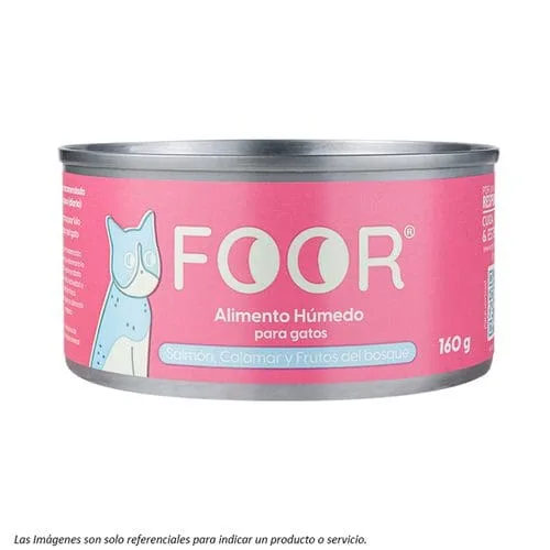 Lata Foor Gato Salmon Calamar Frutos 160Gr