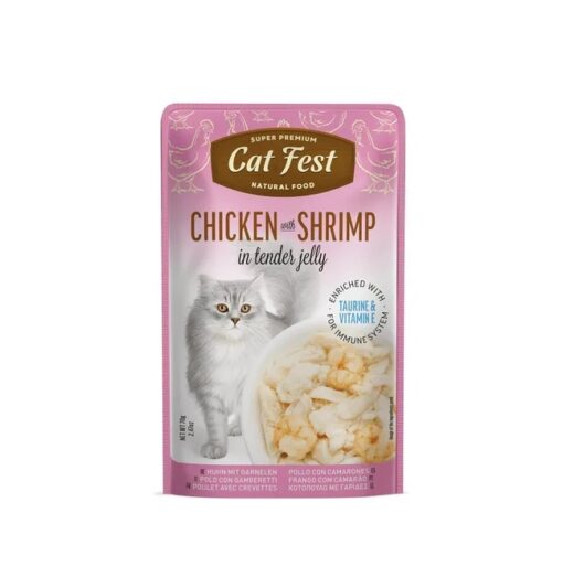 Cat Fest Pouch Pollo Con Camaron 70Gr